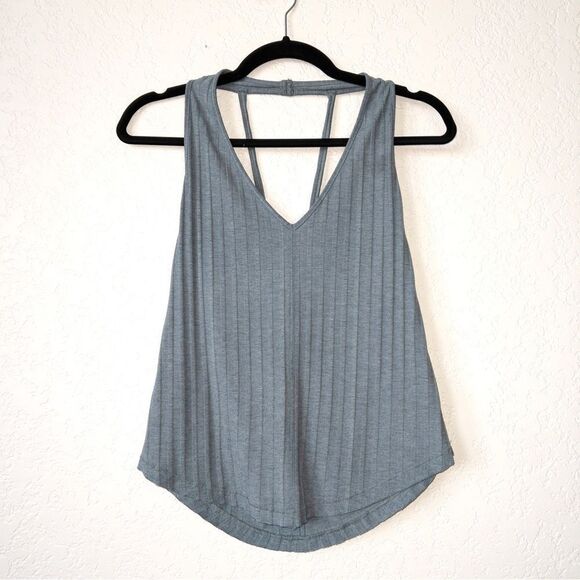 We The Free x Free People Blue Racerback Ribbed Tank Size Small‎ - Picture 1 of 5